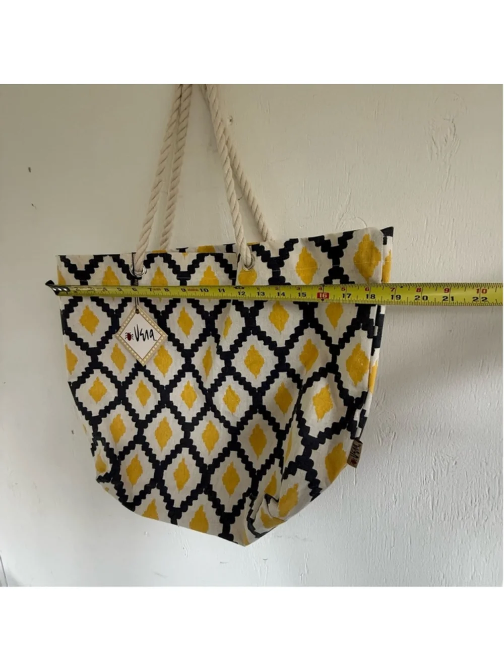 Yellow and Black Diamond Tote Bag